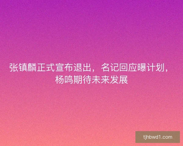 张镇麟正式宣布退出，名记回应曝计划，杨鸣期待未来发展
